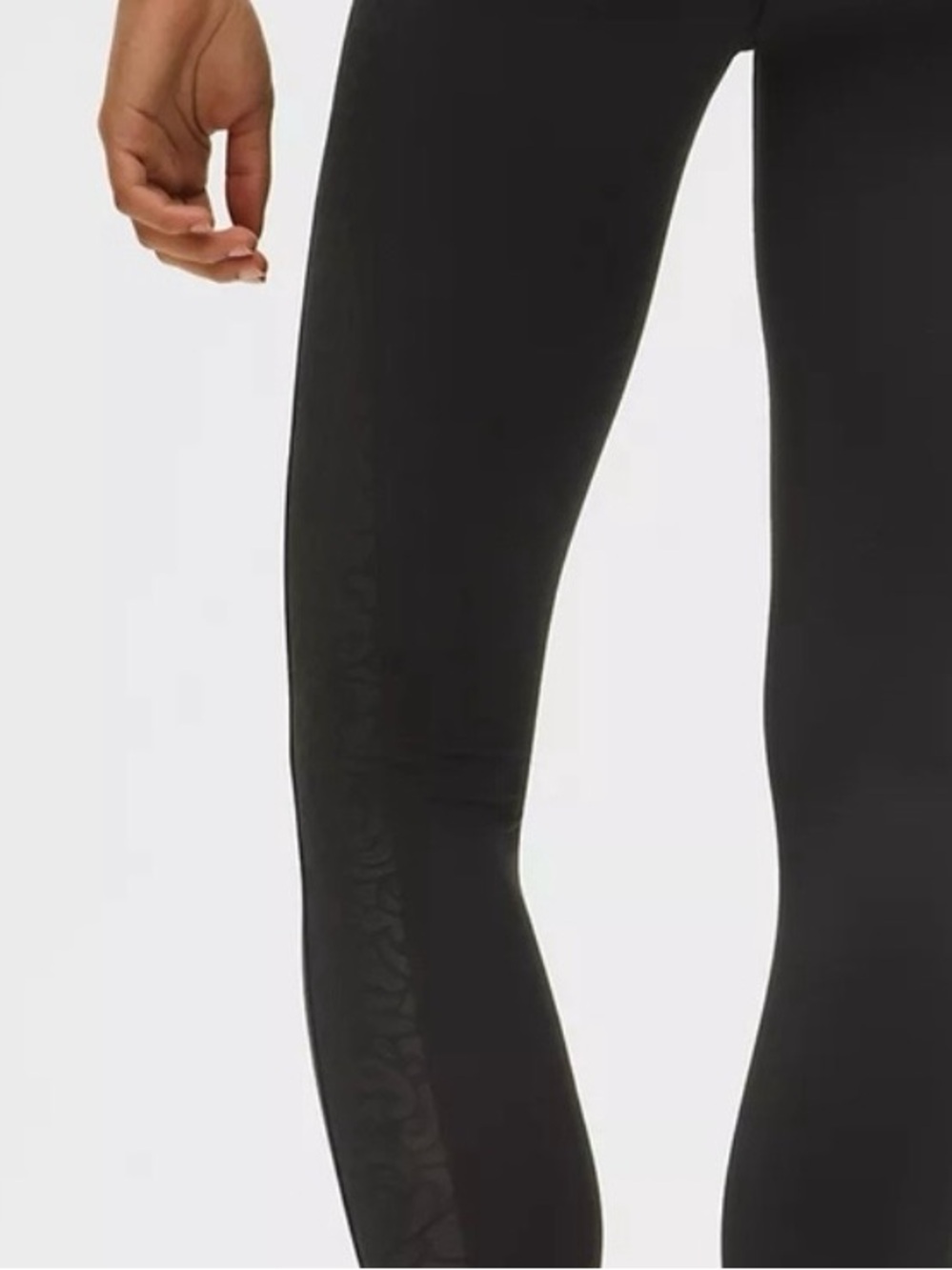 Lululemon Paisley Sheer Lace Jacquard Panelled High-Rise Tight 25" Sz 4 BLK - Picture 2 of 7